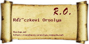 Ráczkevi Orsolya névjegykártya